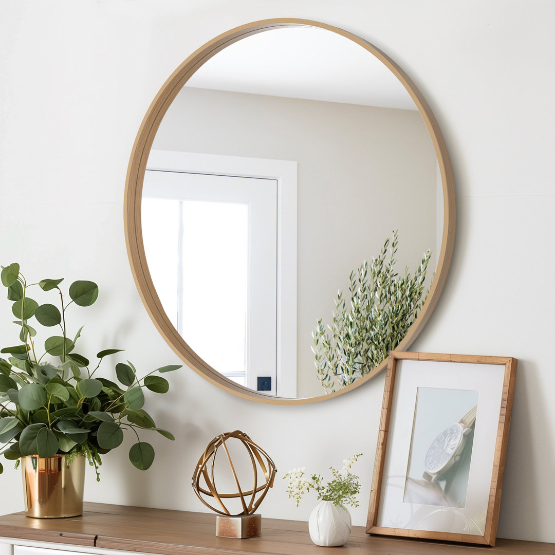 Karrina Accent Wood Round Mirror
